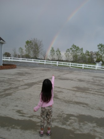 Kasen sees a rainbow
